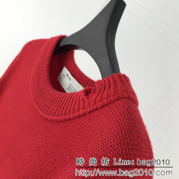 OFF-White18ss秋冬新款 官網同步 落肩剪口破洞羊毛衫 ydi1086